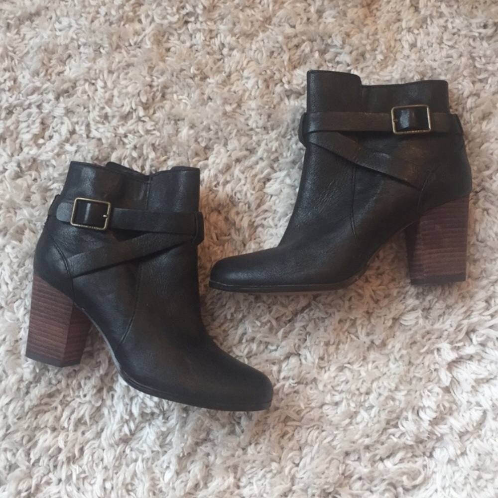 Black leather ankle boot by Cole Haan